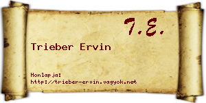 Trieber Ervin névjegykártya