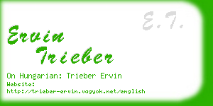 ervin trieber business card